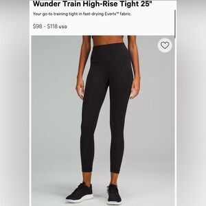Lululemon wunder train in size 4